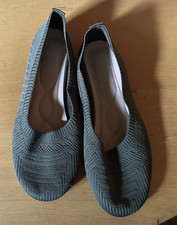 Women s Green Knit Slip-On Flats Round Toe Li...