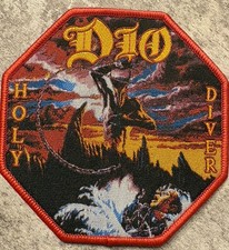 Dio Holy Diver Sublimated Patch 4 Inch Octagon Rare Obsolete Red Orange Border
