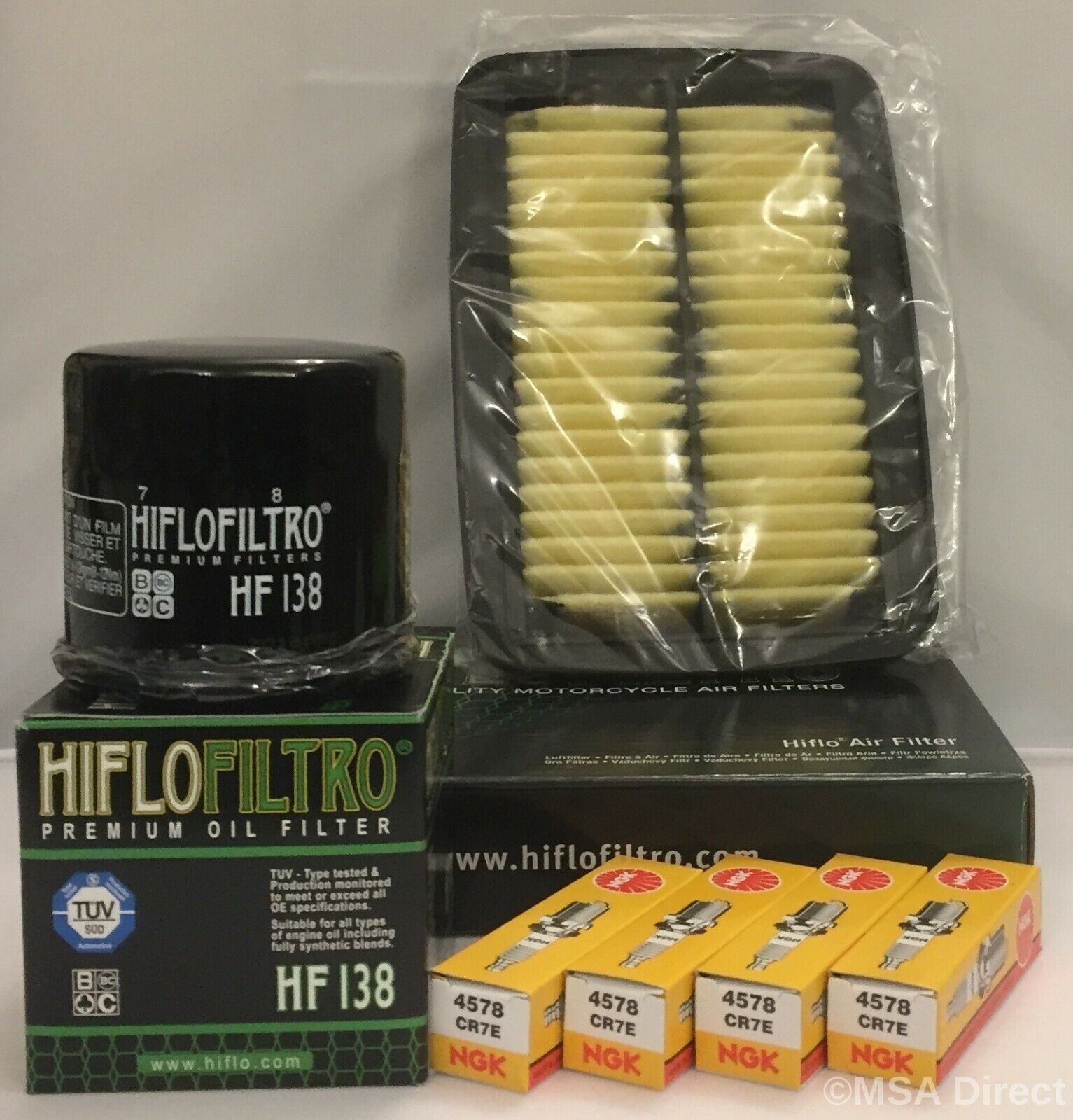 Service Kit For SUZUKI GSF1250 BANDIT / GSX1250 Filters  4 x NGK Spark Plugs