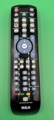 RCA RCRN04GR Remote Control Black 4 Devices TV Sat Cable DVD Universal Tested