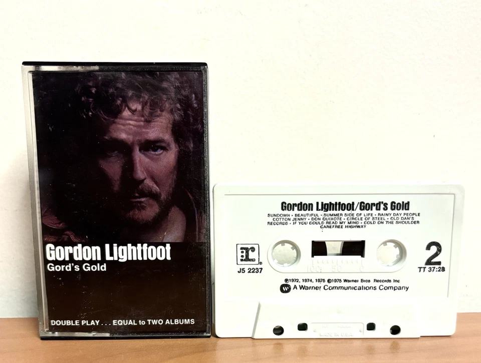 Gordon Lightfoot - Gord's Gold (1975 Cassette) Warner Bros Double Play Folk Tape Foto 2 de 4