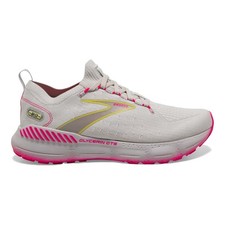 Women's Brooks Glycerin StealthFit GTS 20, Grey/Yellow/Pink, 5 B Medium US