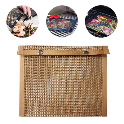 Irishom Borsa per Barbecue Riutilizzabile in Rete per Barbecue Borsa per Barbecue Antiaderente per Griglie elettriche a Gas a Carbone 27 * 22 cm/ 10,6
