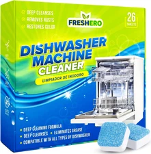 Dishwasher Cleaner and Deodorizer Tablets 26-Pack, Deep Cleaning Descaler for Di