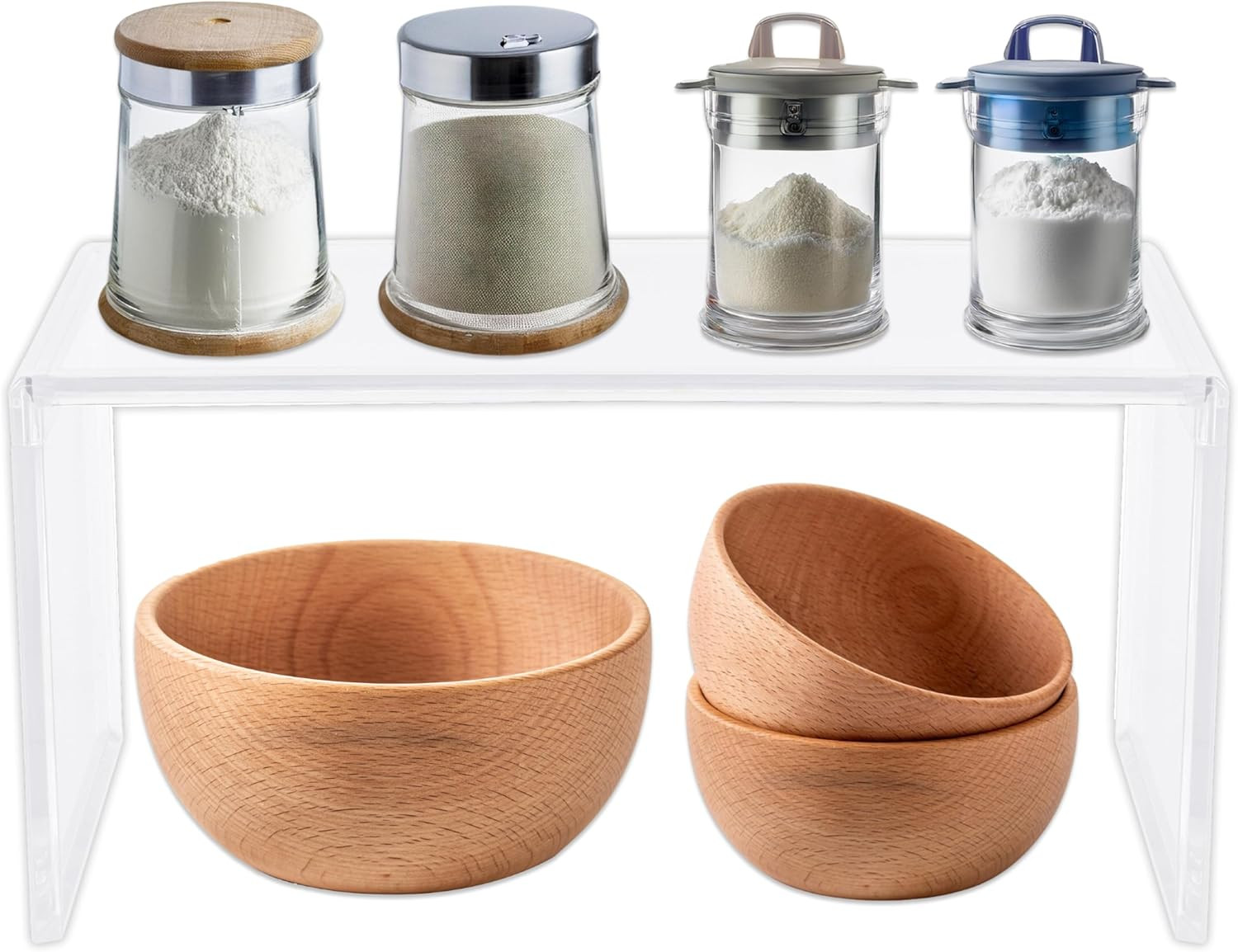 Ripiano Salvaspazio Cucina Trasparente, in Plastica Robusta Fino a 4Kg