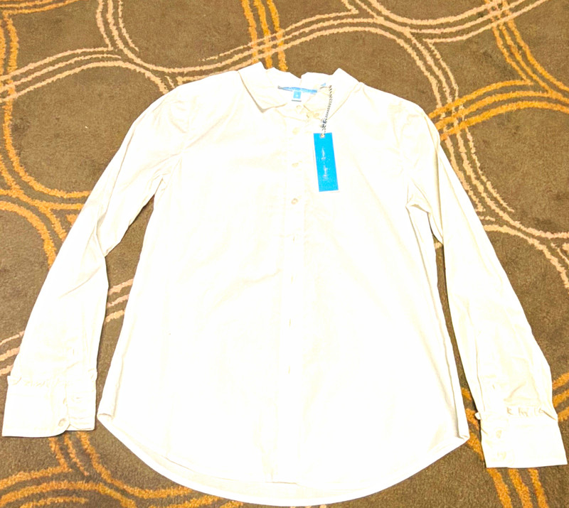 Draper James Women’s Size 0 Solid Dress Shirt LS White