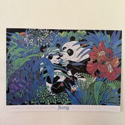 Jiang Tiefeng Pandas Fingerhut Art Print Poster Large 1993 Romm Editions 36x27 