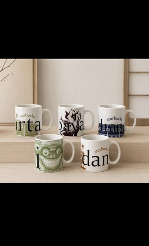 Starbucks 2005 City Mug 4oz Expresso Collectors Series Mini Coffee Cup Lot Of 5