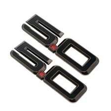 2Pc 5.0 Fender Door Emblem 3D Bronze Red Dot Badge Fits 2024-2025 Mustang