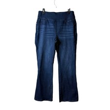 Chicos Dark Wash Pull On Perfect Stretch Bootcut Denim Jeans Size 1 8
