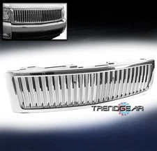 07-13 CHEVY SILVERADO 1500 VERTICAL STYLE FRONT UPPER HOOD GRILLE INSERT CHROME