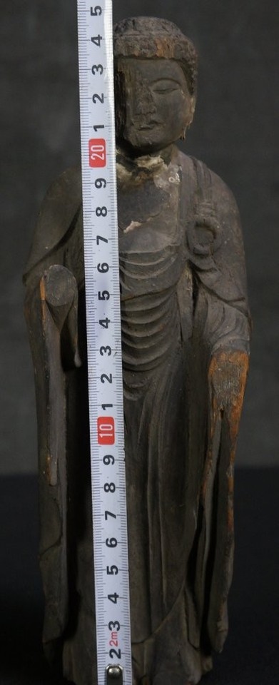 Antique Japanese rural temple Buddha wood sculpture 1800 temple craft ...