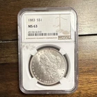 1883 Morgan Dollar NGC MS63 Uncirculated Philadelphia $1 Silver Coin KM#110