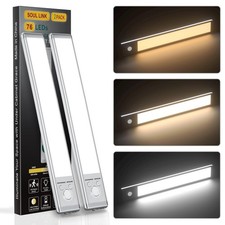 76 LED Motion Sensor Light, 2 Pack USB Rechargeable under Cabinet Lights
