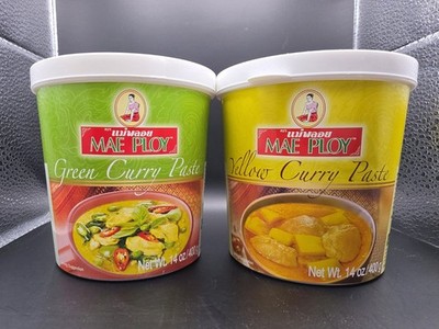 Mae Ploy Green & Yellow Curry Paste Thai 2 Pack 14oz Containers