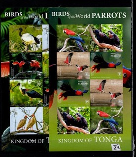 = TONGA 2020 MNH IMPERF NATURE BIRDS PARROTS FLAMINGOS