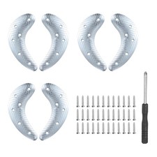 6Pcs Metal Heel Plates Heel Guard Repair Pad Moon with Screw Nails Screwdriver