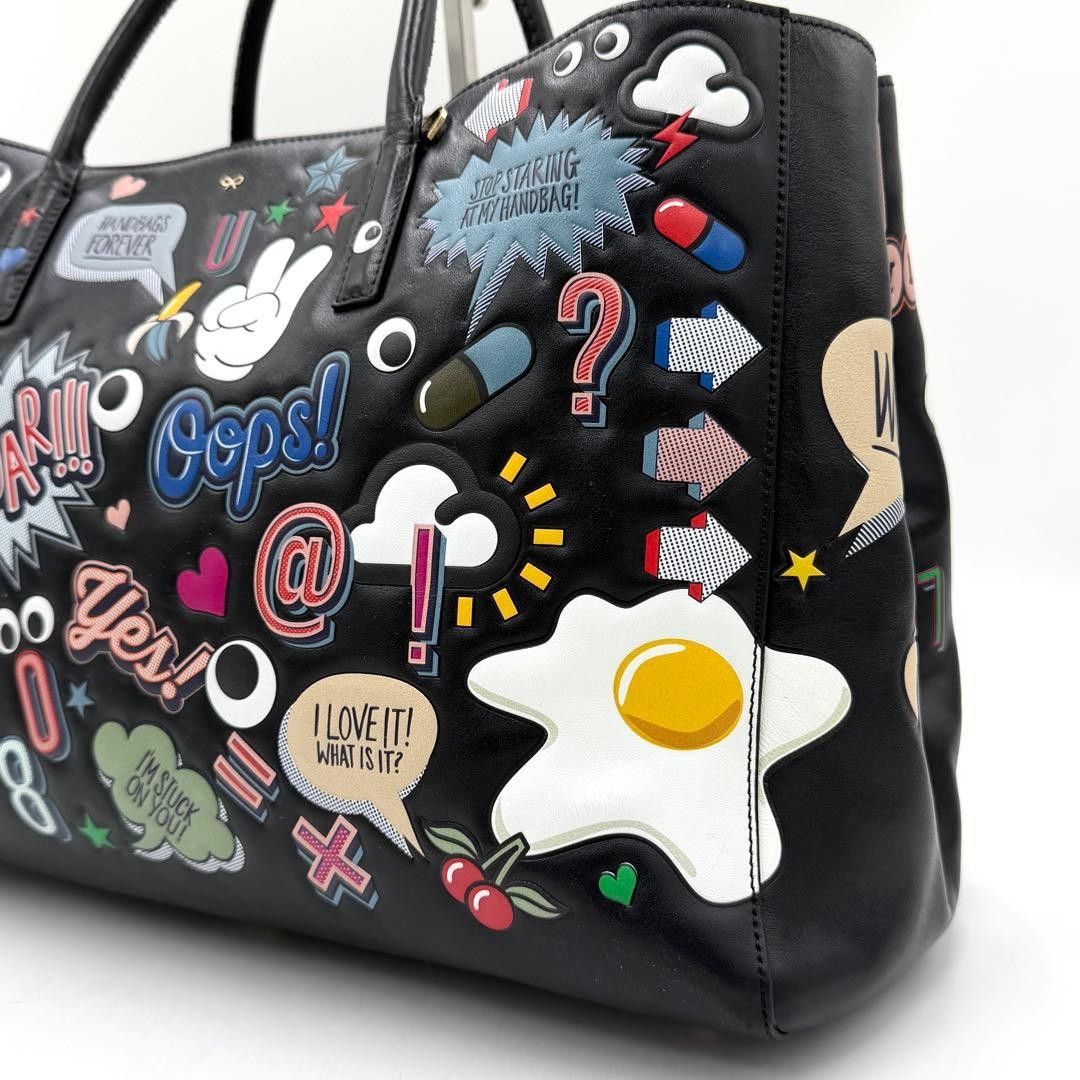 Anya Hindmarch Ebury All Over Wink Stickers Leather Women Used