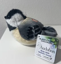 Wild Republic Audubon Plush Bird Black-Capped Chickadee with Sound NEW