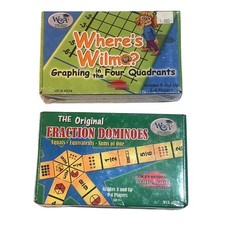 2 Math WCA Learning Games Where's Wilma Graphing Original Fraction Dominoes New