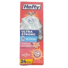 Hefty Ultra Strong Tall Kitchen Trash Bags 13 Gal Drawstring Scented 24 Pack
