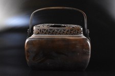 F6063: XF Japanese Copper Flower Watermarks INCENSE BURNER Buddhist art