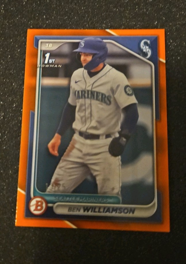 2024 Bowman - Chrome Prospects Ben Williamson #BCP-67 Orange Refractor /25 (RC)