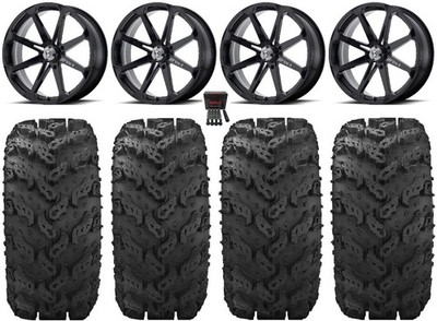 MSA Black Diesel 20'' UTV Wheels 30'' Reptile Tires Can-Am Defender