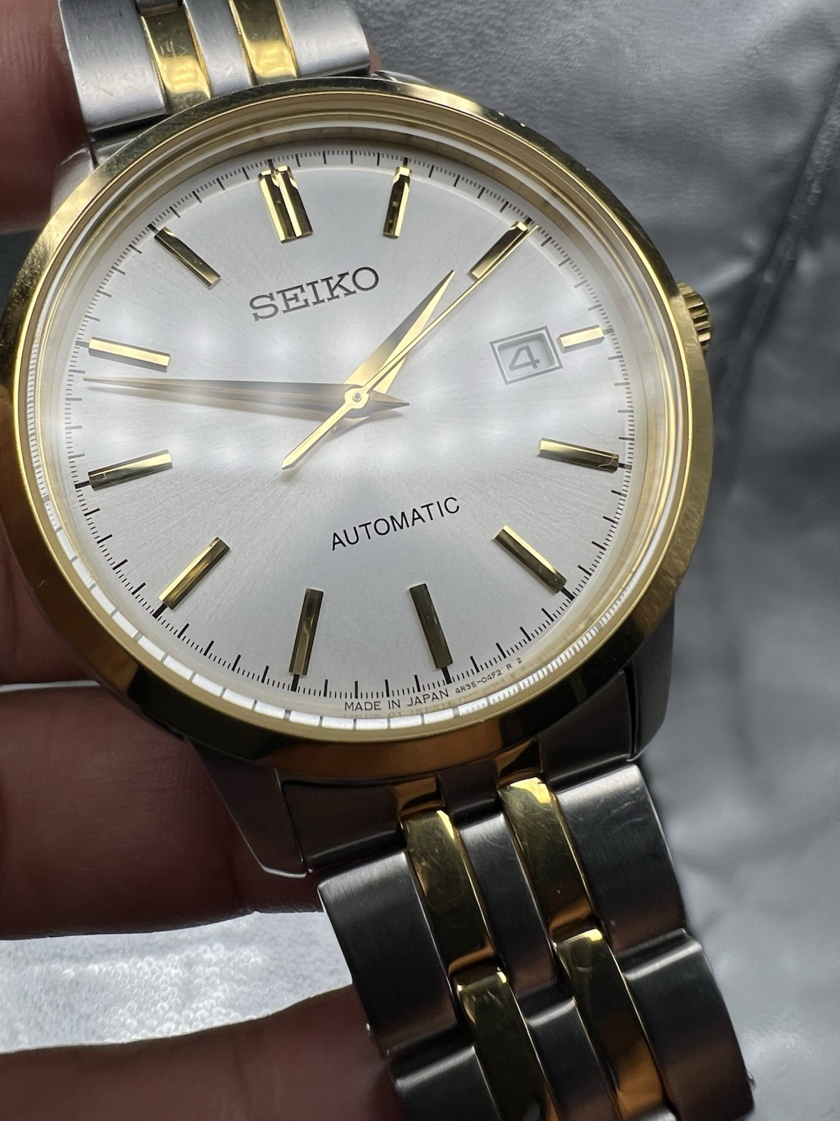 Seiko Mens Essentials Automatic White Sunray Dial… - image 3