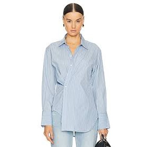 Rag & Bone Indiana Shirt in Cool Blue Stripe