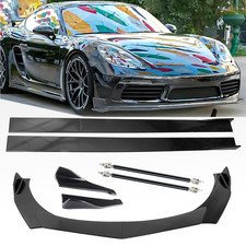 Front Bumper Lip Splitter Spoiler Rear Lip For Porsche 718 Cayman Carbon Fiber