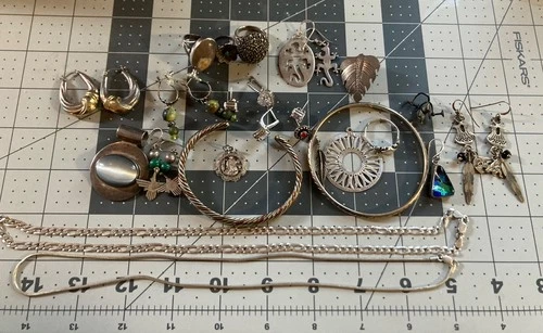 Sterling 925 Vintage Jewelry Lot Scrap Or Wear 156 G Earrings Rings Bracelets