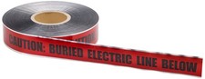 Underground Electric Line Detectable Marking Tape, 1000' Length x 2"" Width, Red