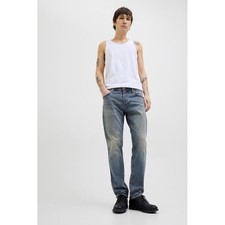 Image of Jack & Jones Mike tapered fit jean in mid wash Blue Blue Denim