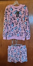 Peanuts Snoopy Plush Loungewear set Size XL Long Sleeve Shirt / Shorts Set NWT