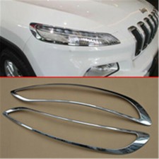 Front Head Light Lamp Frame Molding Cover Trim Parts For Jeep Cherokee 2014-2018