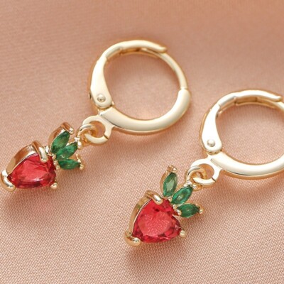 Ohrstecker 18 Karat vergoldet Kristall Schmuck Fruchtform süß Geschenk