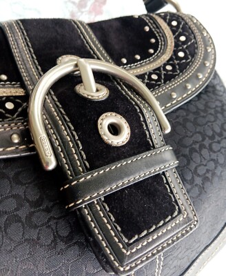 Coach F11517 Vintage Soho Black Signature C Canvas Coach F11517 Vintage Soho Black Signature C Canvas