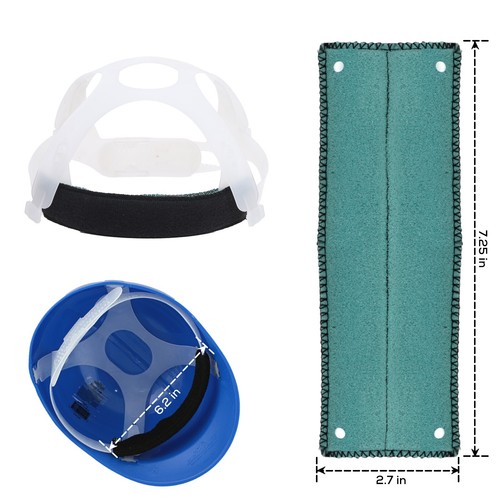 Paquete de 12 bandas de sudor de repuesto para cascos duros y gorras antigolpes - azul/negro - Imagen 4 de 9