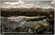 RPPC POSTCARD CIRCA 1950s WALCHENSEE LAKE AND TOWN VIEW IN GERMANY UNPOSTED