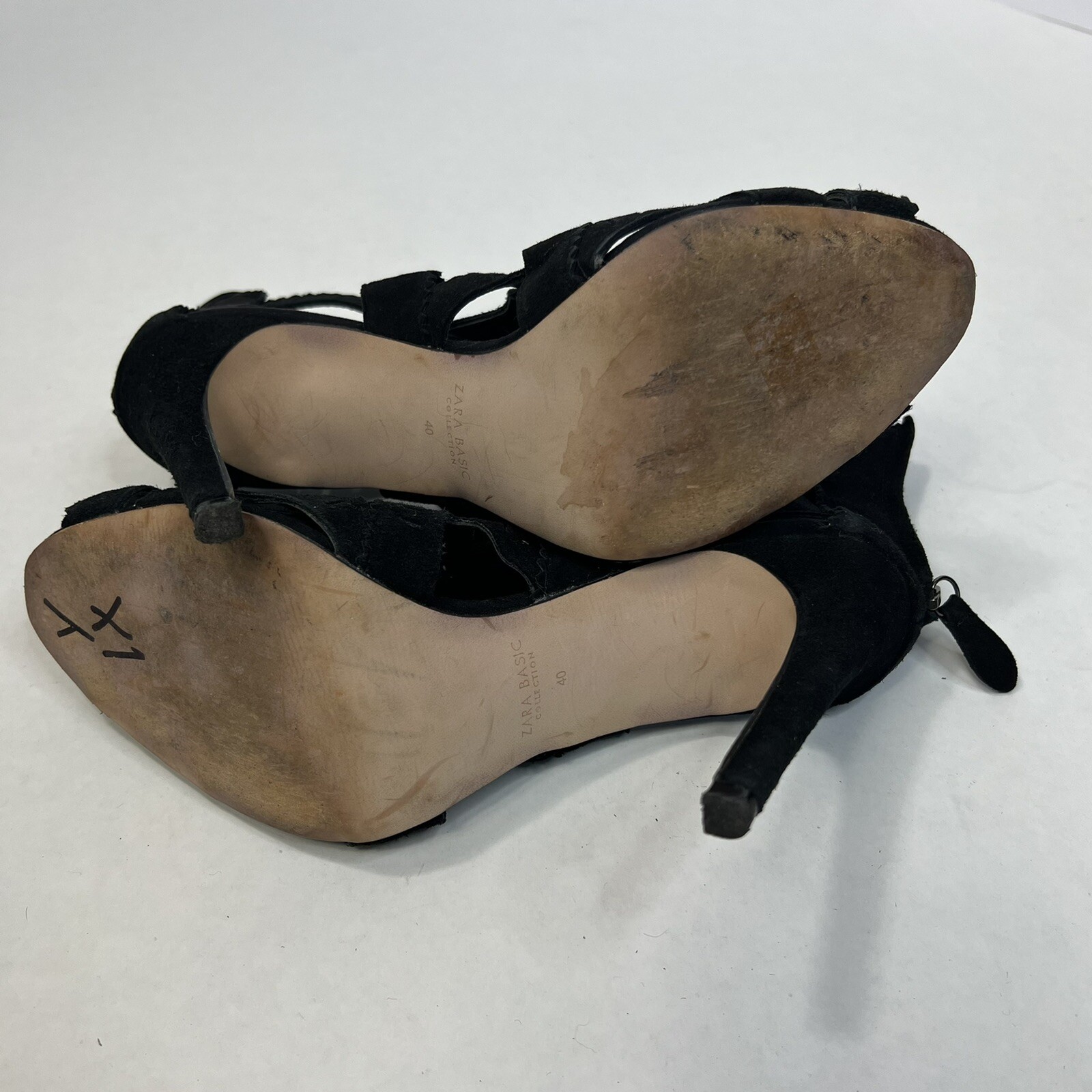 Zara Basic Collection Black Laser Cutout Peep Toe… - image 9