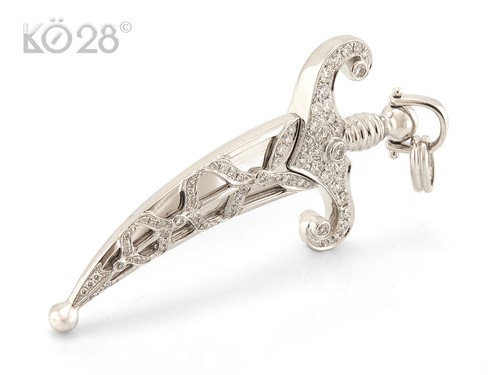 Anhänger Dolch in 750/- Weißgold 18k mit 76 Brillanten 1,09 ct. by Menze (20062) - Bild 5 von 7