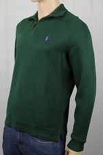 Polo Ralph Lauren Green 1/2 Half Zip Sweater Purple Pony NWT