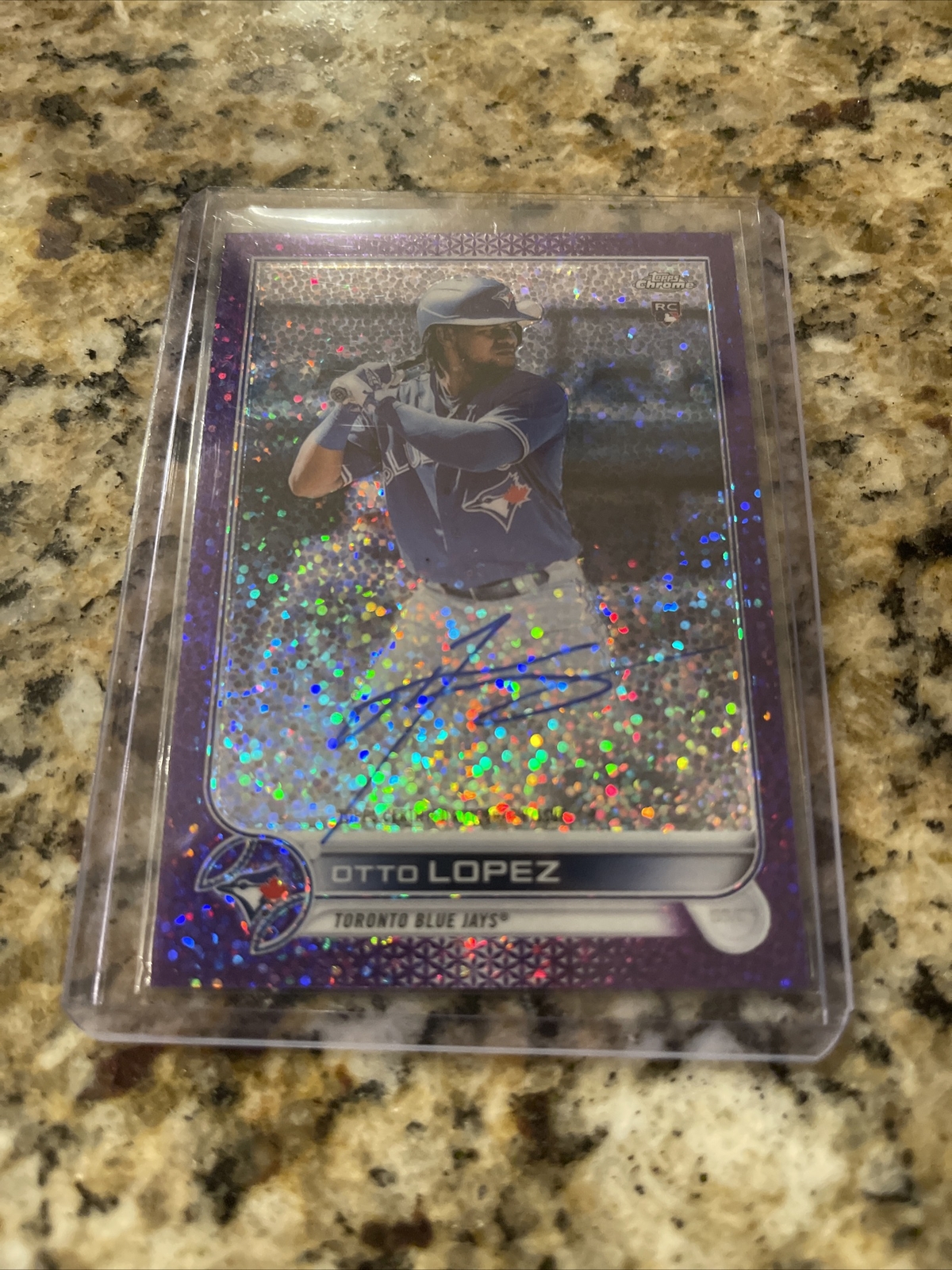 2022 Topps Chrome Otto Lopez Rookie Auto Purple Speckle Refractor 270/299 RA-OL
