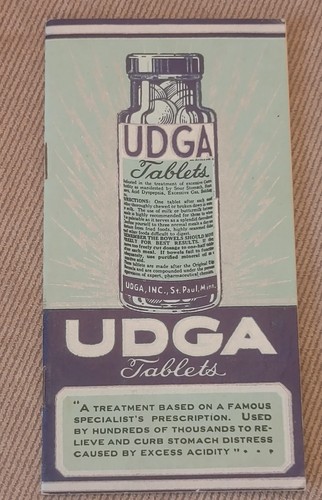 1932 Udga Brand Stomach Distress Tablets Information & Testimonials Booklet