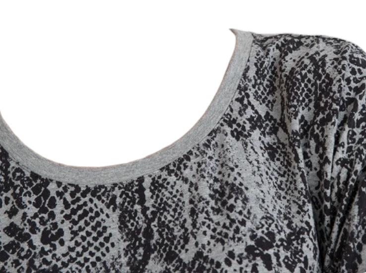 Chicos NWT Zenergy $79 Snakeskin Print Gray Black Womens L Light Sweatshirt Top - Image 2 of 4