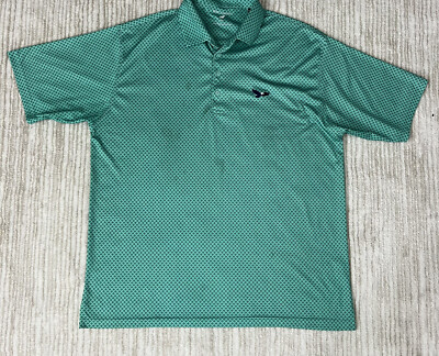 Horn Legend HL Performance Luxury Short Sleeve Green Golf Polo Shirt Size  XL