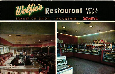 Vintage Unposted Postcard WOLFIES RESTAURNAT & FOUNTAIN St Petersburg FL