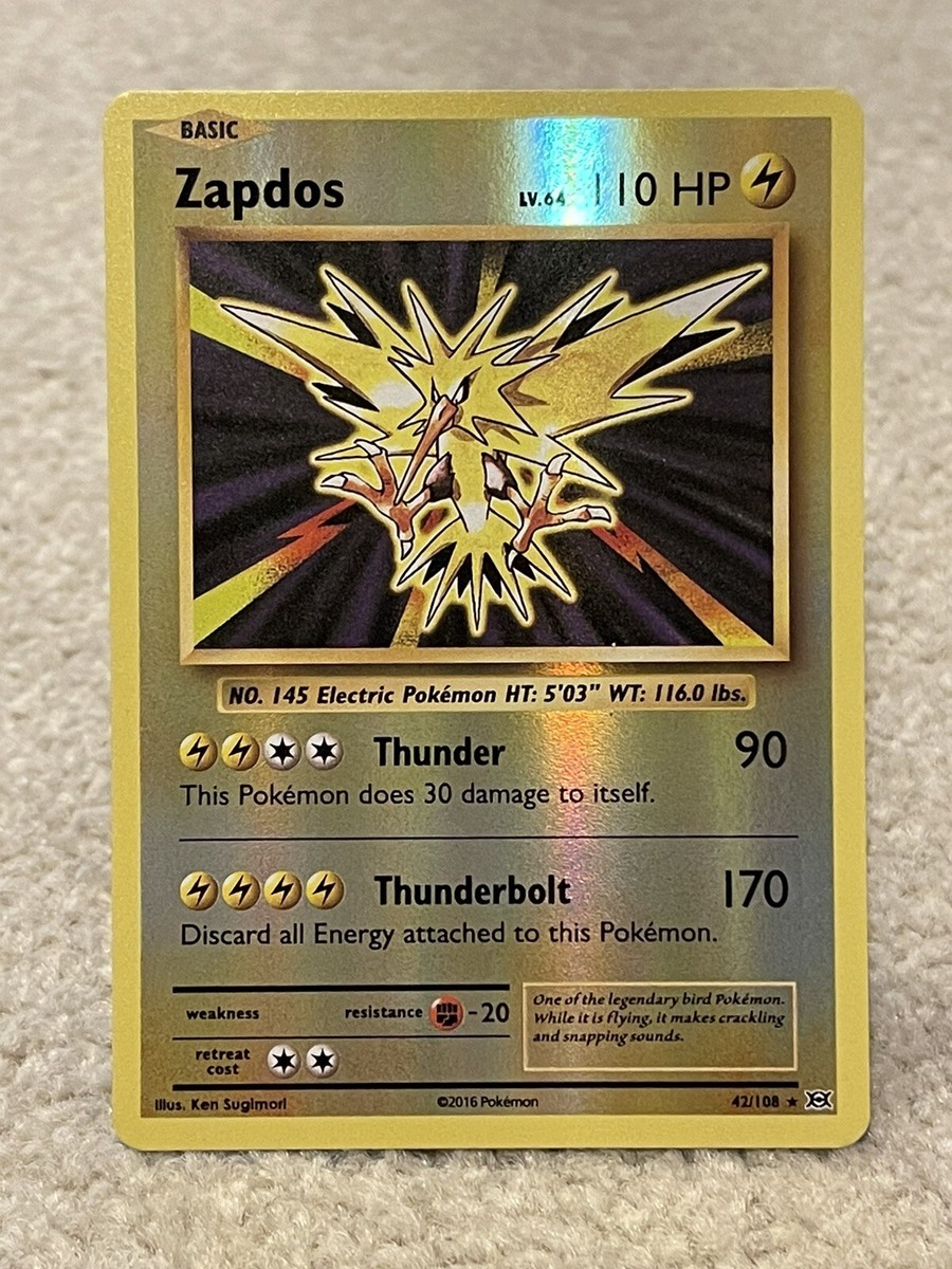 Zapdos Reverse Holo Evolutions Set Pokemon Card 42/108 NM | eBay UK