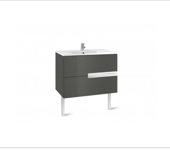 Roca Victoria-N Anthracite Grey 800mm Square Unit 2 Drawers RRP £849